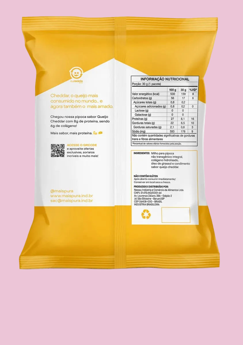 Pipoca Queijo Cheddar PRO - 50g