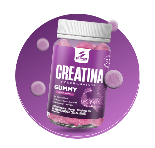 Super Gummy Creatina Sabor Amora (60 gomas)