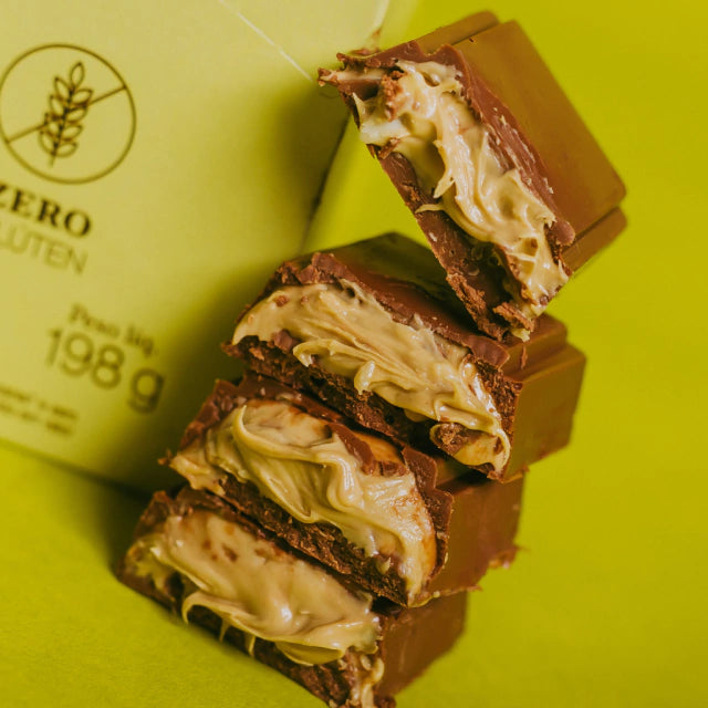 Bombom Luckau Chocolate Ao Leite recheada com creme de Pistache - Zero Poliol