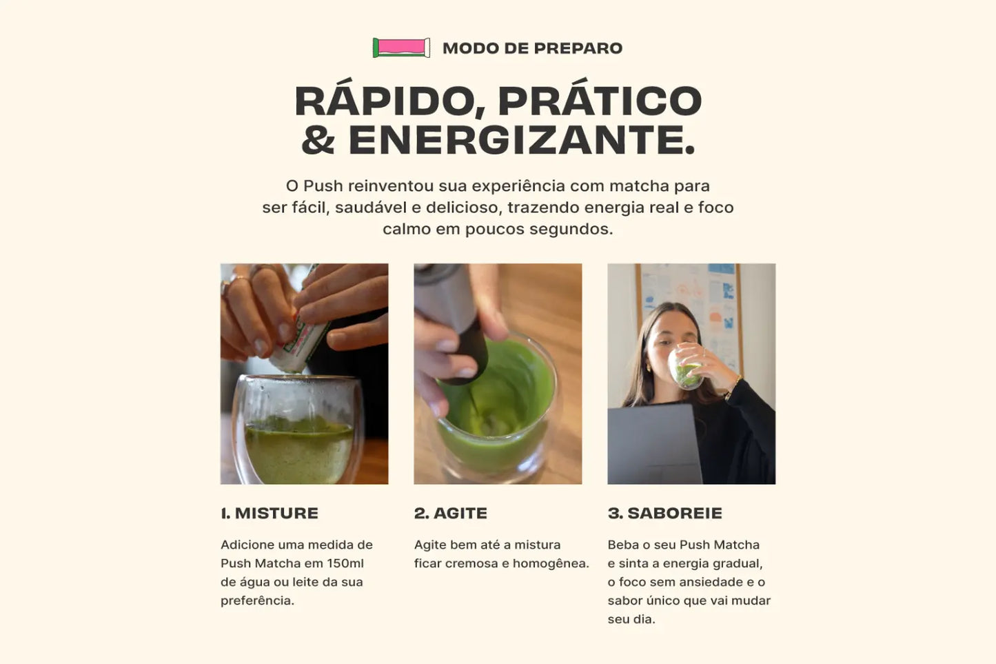Push Matcha Latte — Baunilha · Sachê Unidade