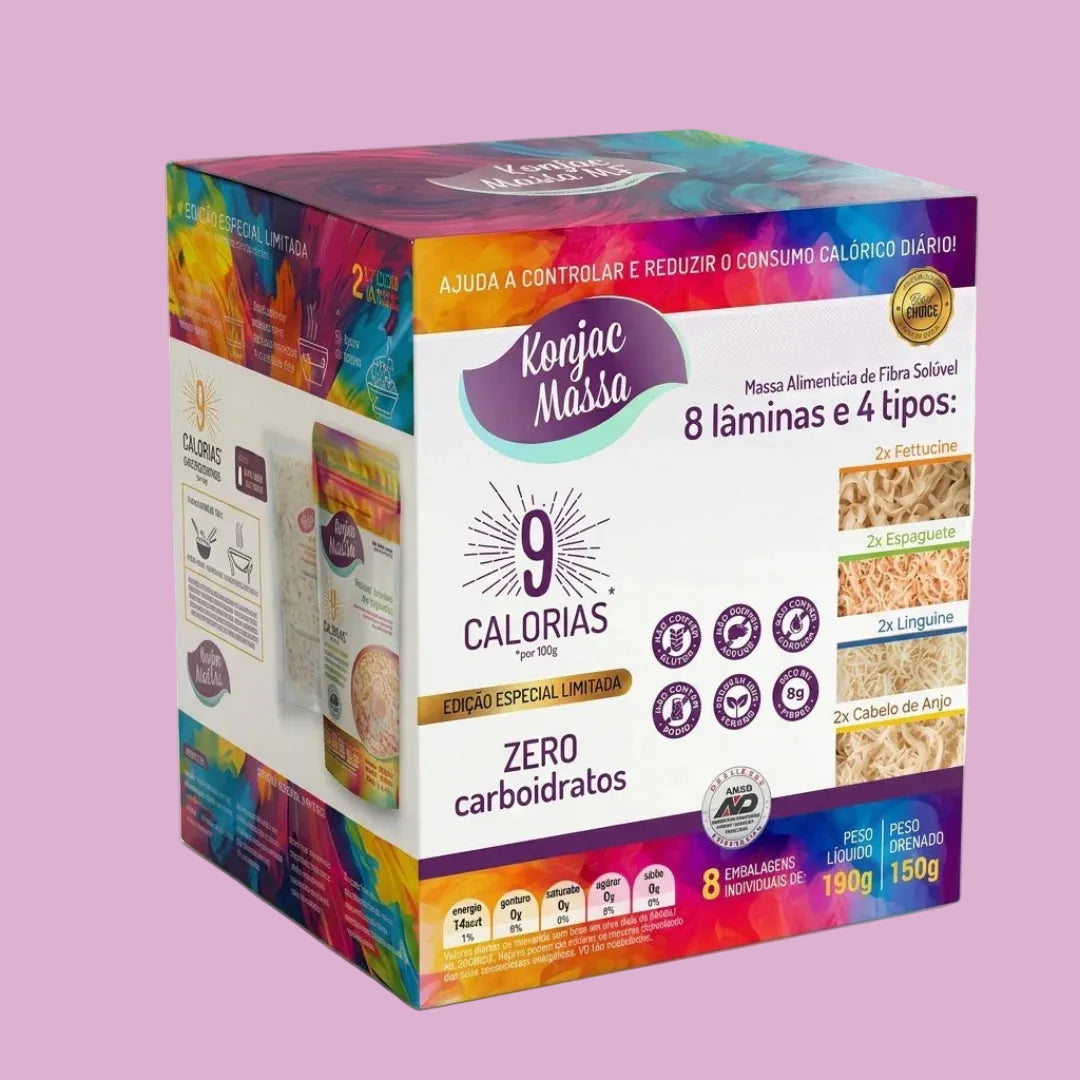 Box Konjac Massa® Mix 8 Unidades – 4 Cortes Variados
