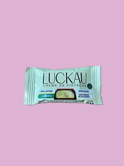 Bombom Luckau Chocolate Ao Leite recheada com creme de Pistache - Zero Poliol