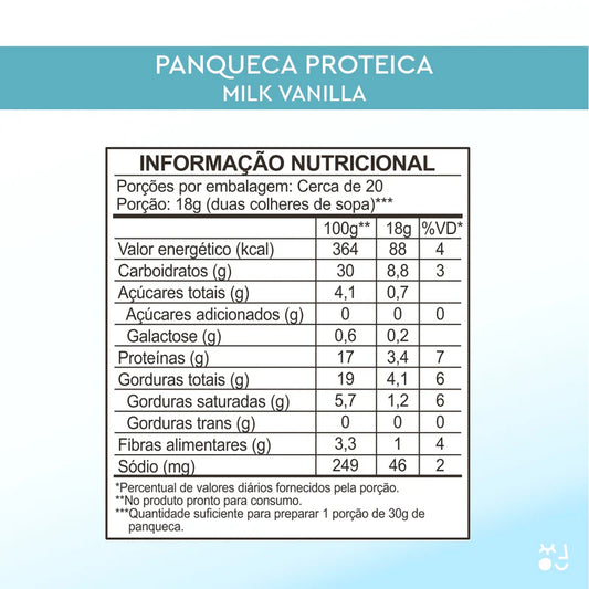 Panqueca Proteica Sem Açúcar Milk Vanilla 350g - My Dream