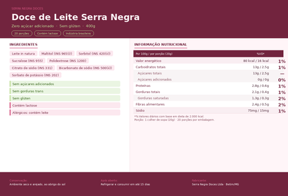 Doce de Leite Zero - Serra Negra